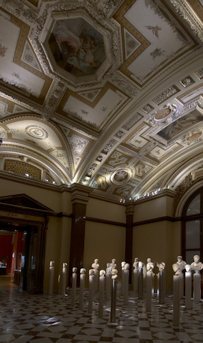View of the gallery of busts from antiquity at the Kunsthistorisches Museum