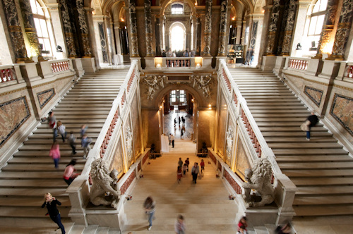 Staircase inside an art museum