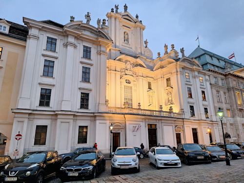 Baroque church with evening light