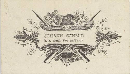 Visiting card from the 19th century