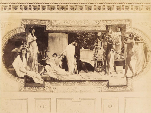 Ceiling fresco in the Burgtheater, photographed around 1890