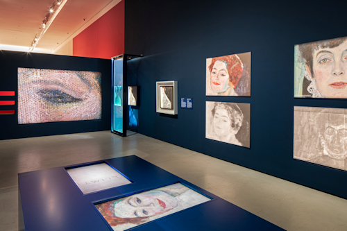 View of portrait paintings