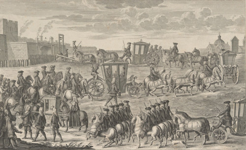 Drawing of the retrieval of the archducal coronet in 1705 from Klosterneuburg