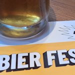 Beer festival leaflet and glass