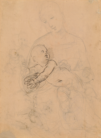 Sketch of a baby by Raphael