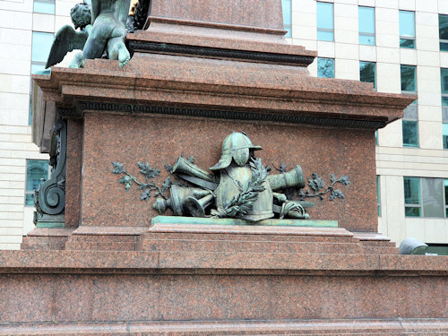 War trophies in relief