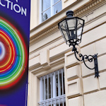 Museum sign and lantern