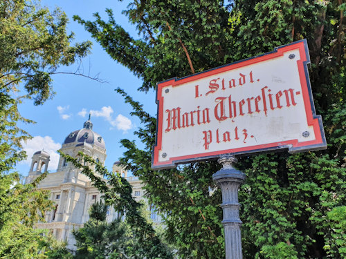 Maria-Theresien-Platz sign