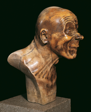 Bust with a contorted facial expression