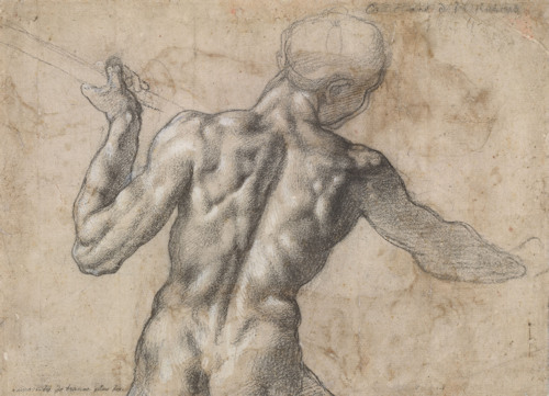 Michelangelo's drawing of a man from behind