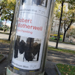 Exhibition poster on a column