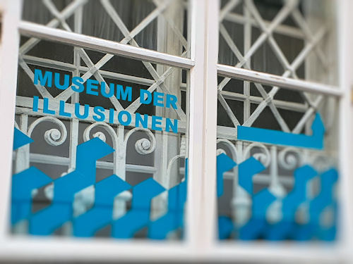 Window sign with museum directions