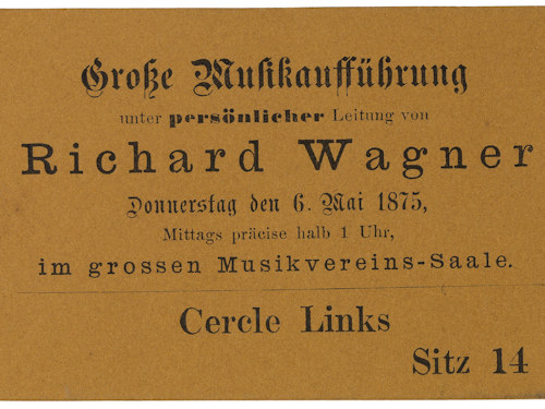1875 entrance ticket for the Musikverein