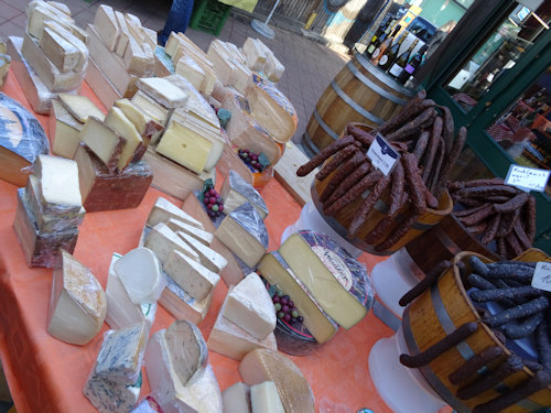 Cheeses and sausages