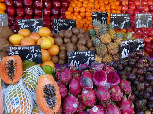 Tropical fruit at a market