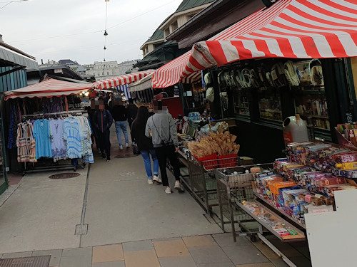 View of Naschmarkt stalls