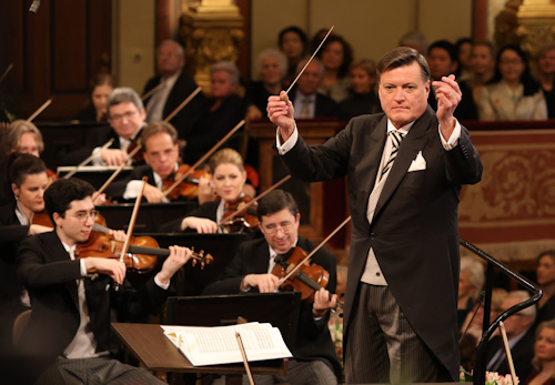 Christian Thielemann directing the Wiener Philharmoniker