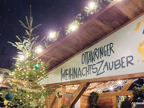 Sign above the entrance to a Christmas market