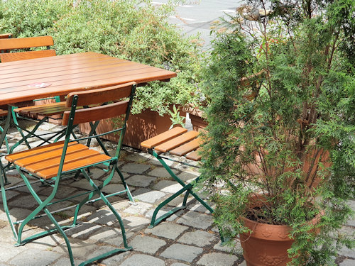 Restaurant table outdoors