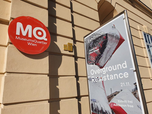 Exhibition sign at the MQ