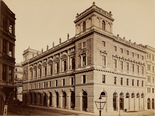 Photo of a newly-constructed town palais in 1882