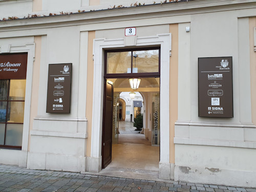 View into courtyard of Palais Harrach
