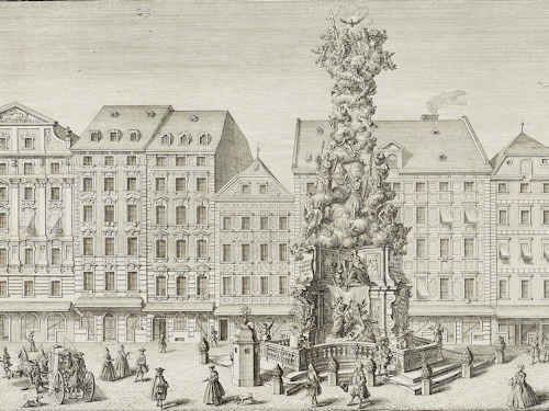 Drawing of the pestsäule in 1733