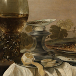 Glass and fruit in a baroque still life painting