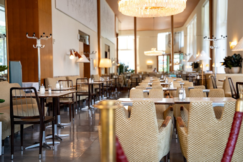 The renovated interior of Café Prückel