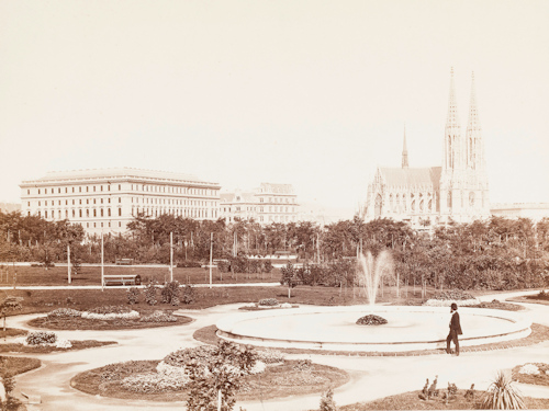 Photo of a park in 1875