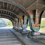 Under a bridge