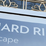 Exhibition poster and railings