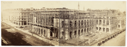 Construction work on the State Opera House in 1865