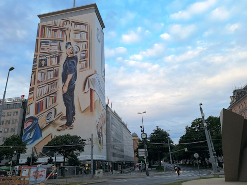 Art façade on an office block