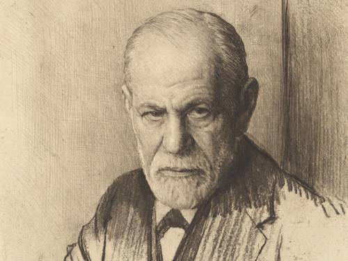 Portrait drawing of Sigmund Freud