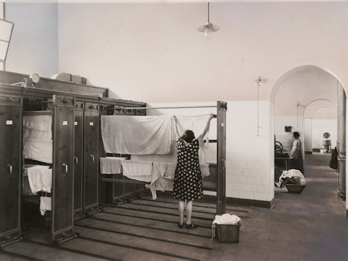 1930s public laundry room