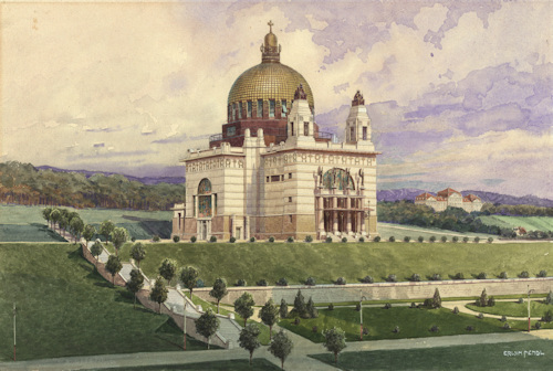 Painting of the Steinhofkirche from around 1907
