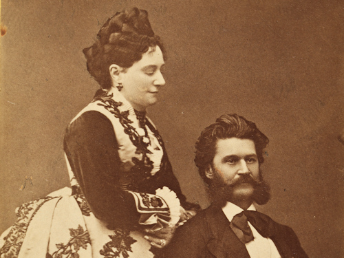Photo of Johann Strauss and Henriette "Jetty" Treffz
