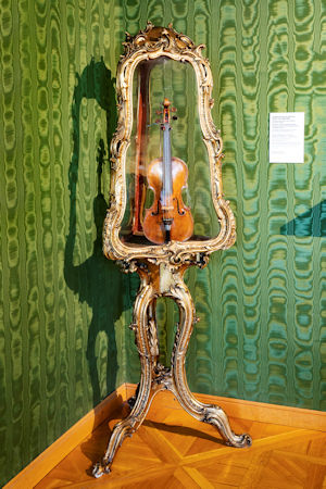 Historical violin in a case