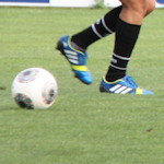 Football shoes and ball