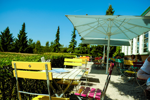 View of the terrace at Landtmann's Jausen Station