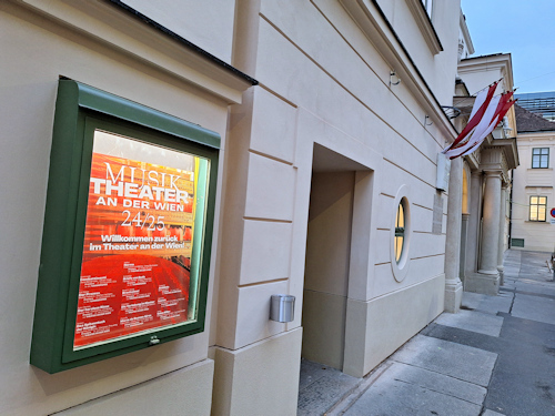 Theater poster and building façade