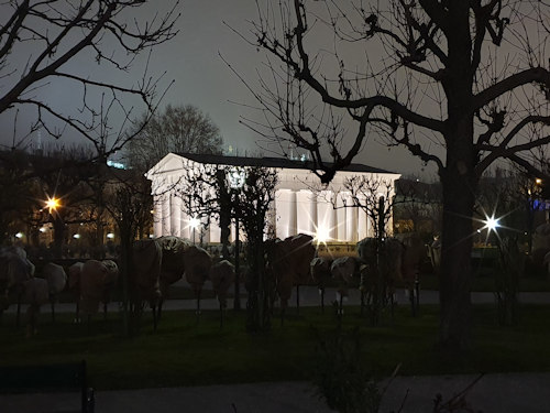 The Theseus Temple at night