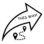 "This way" sign