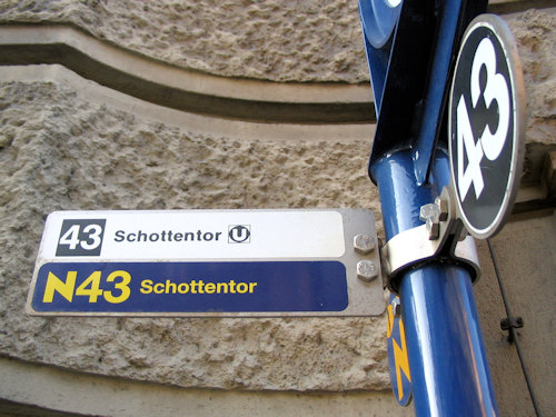 Tram direction signs