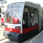 Modern tram in Vienna