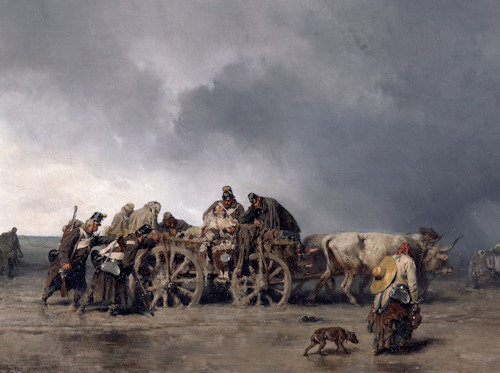 War painting by August von Pettenkofen
