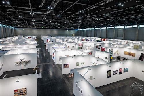 View of an art fair from above