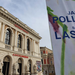 Exhibition flag and museum