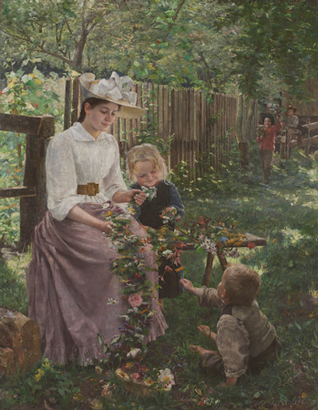 Painting of a woman and child from the early 1900s